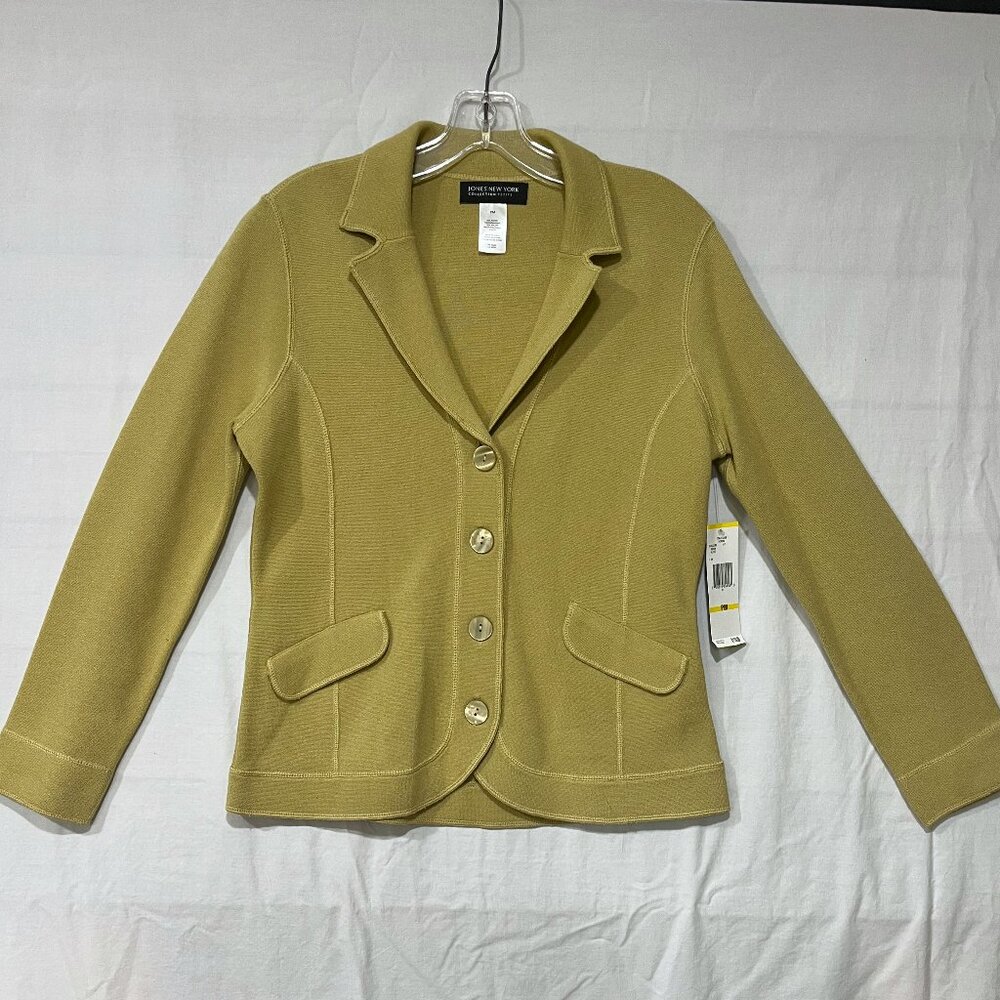 JONES NEW YORK – Light Green Heavy Knit Jacket – Petite Medium – New with Tags